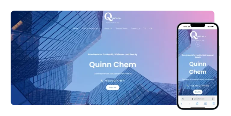 ภาพเว็บไซต์ Quinn Chem